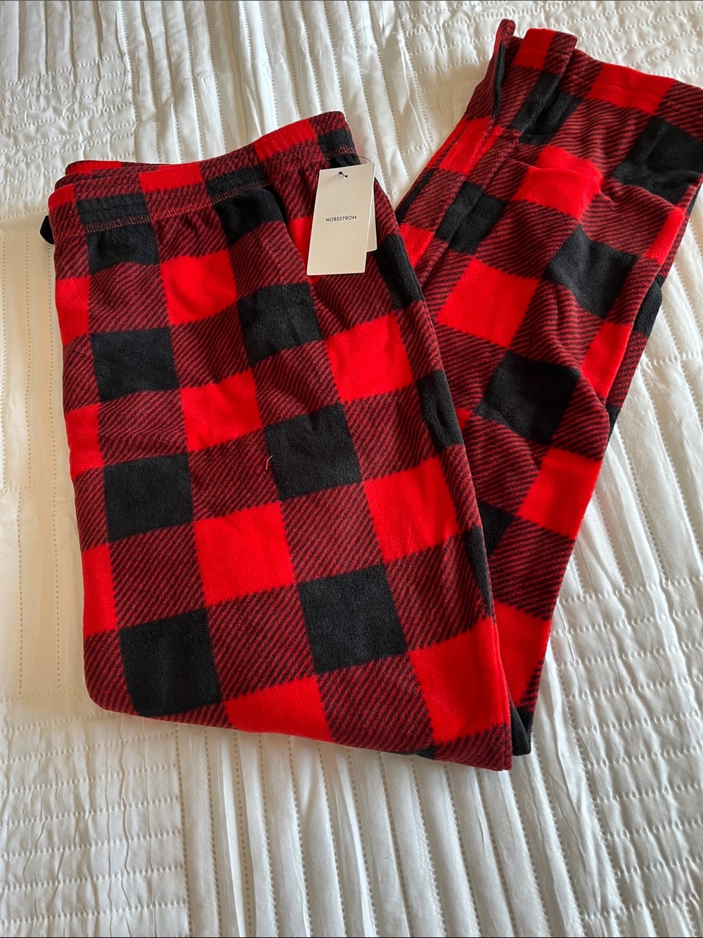 Nordstrom Red Bloom Buffalo Plaid Pajama Bottoms 3x NWT